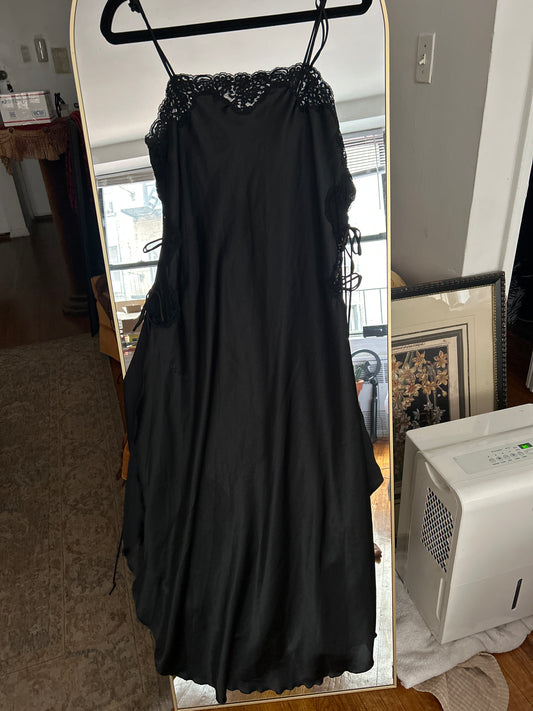 Black slip dress open sides