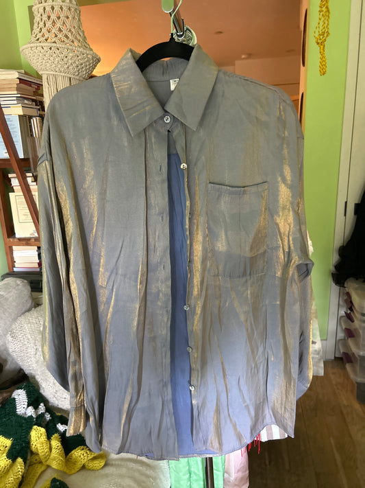 Iridescent button up shirt