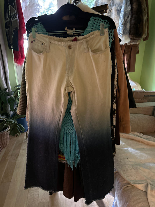 80s sparkle gradient denim