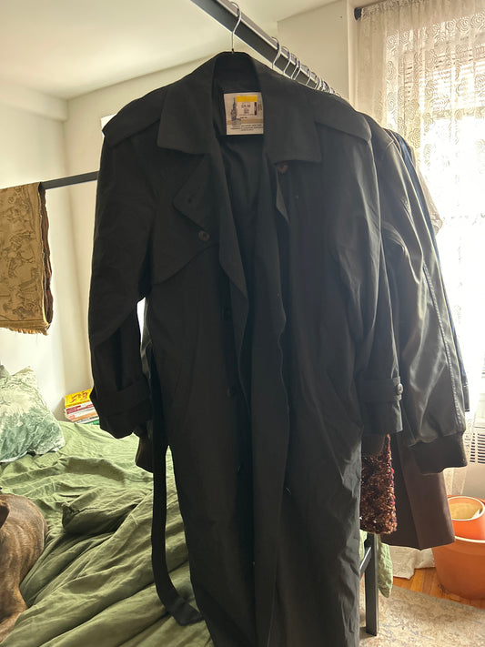 London Fog black trench coat