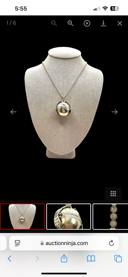 Sterling Silver Popcorn Chain Necklace With Mexican Photo Ball Locket Pendant 01501S