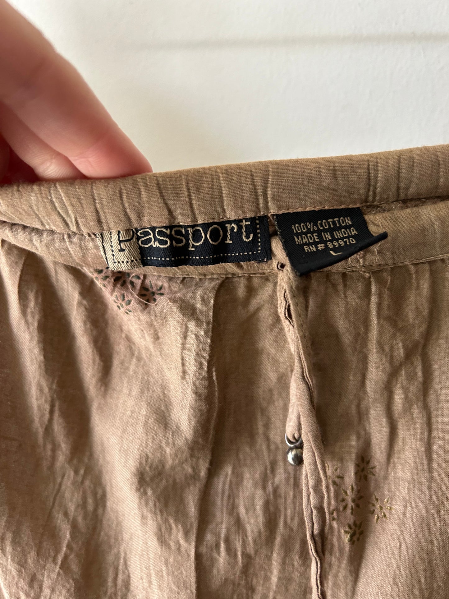 boho peasant skirt in mocha