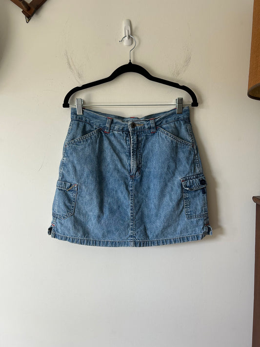 denim cargo mini skirt/skort
