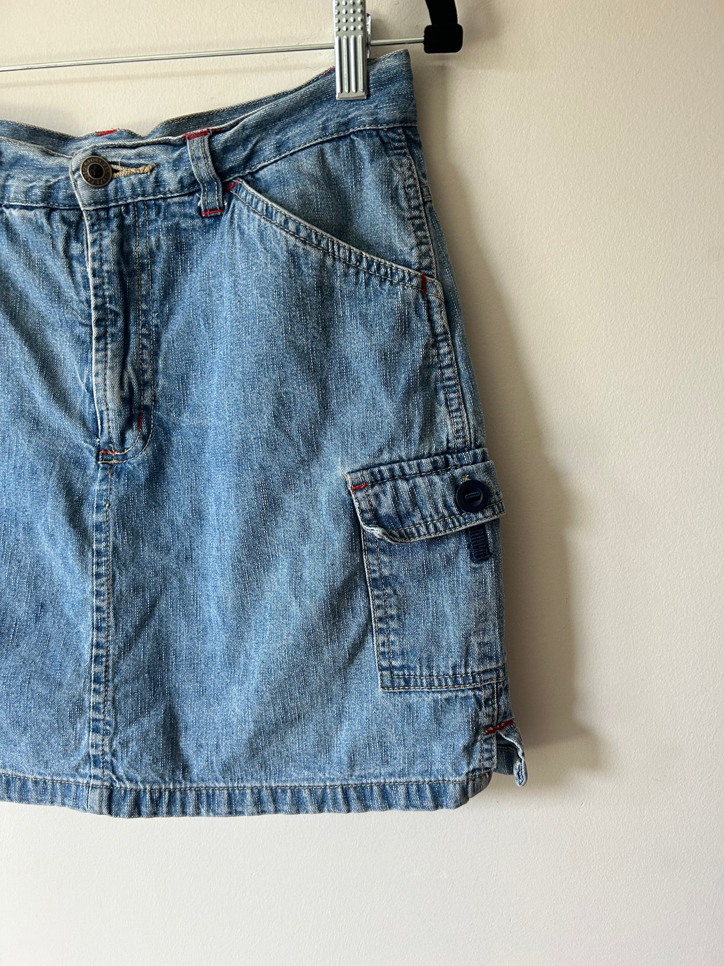 denim cargo mini skirt/skort