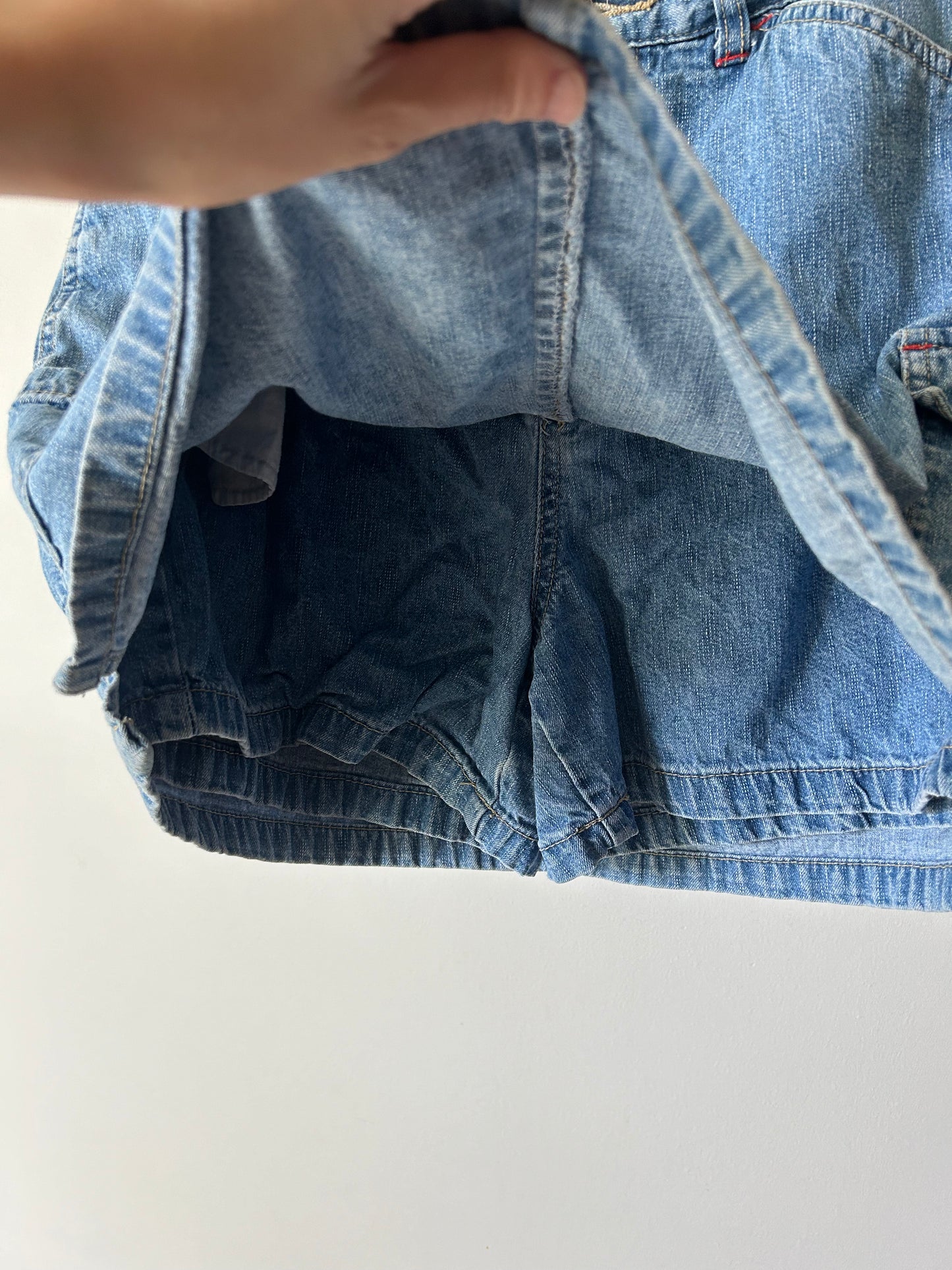 denim cargo mini skirt/skort
