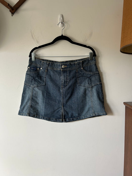vintage fubu denim mini skirt