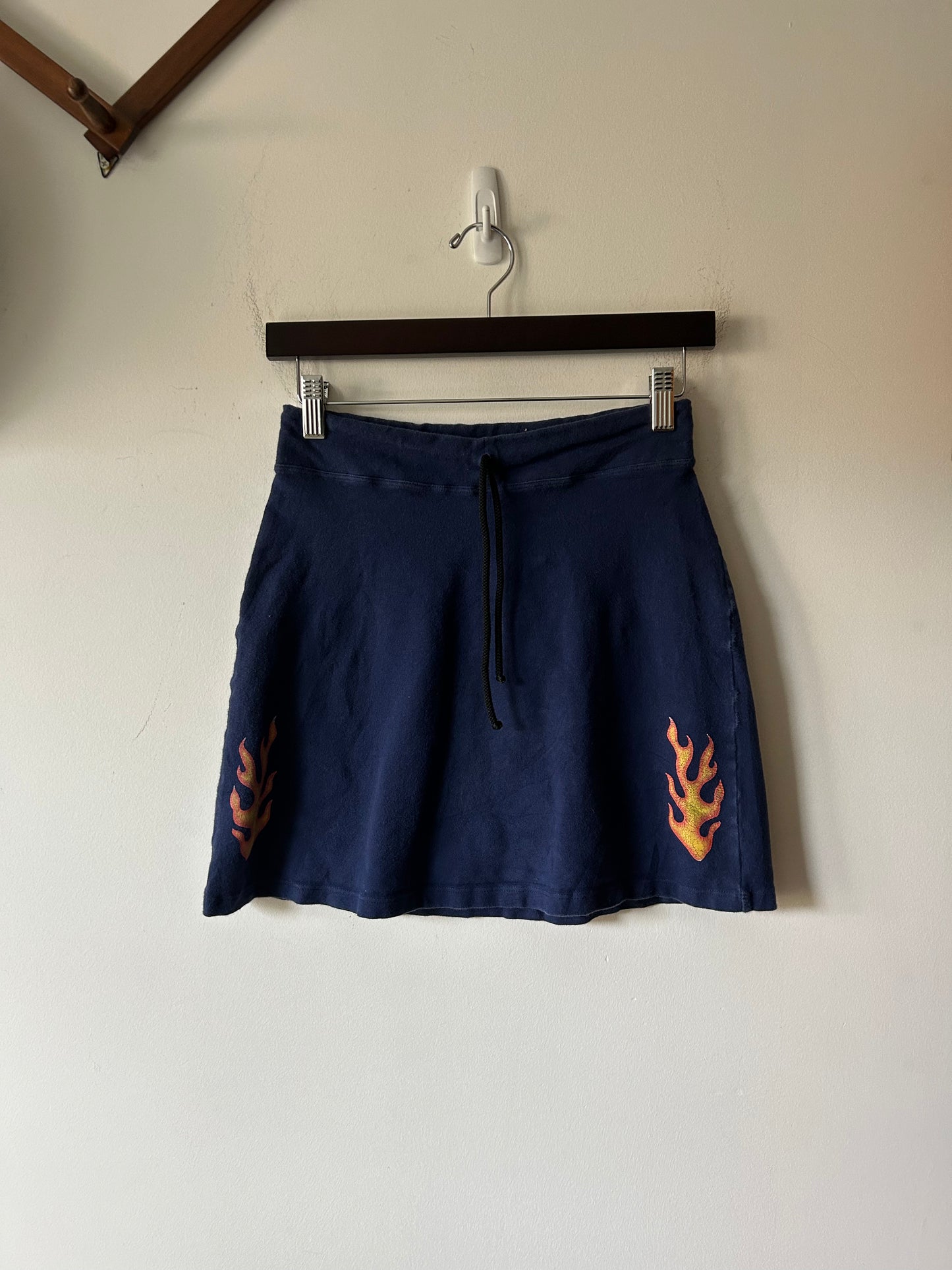 stretchy y2k flame mini skirt
