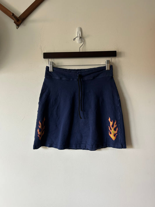 stretchy y2k flame mini skirt