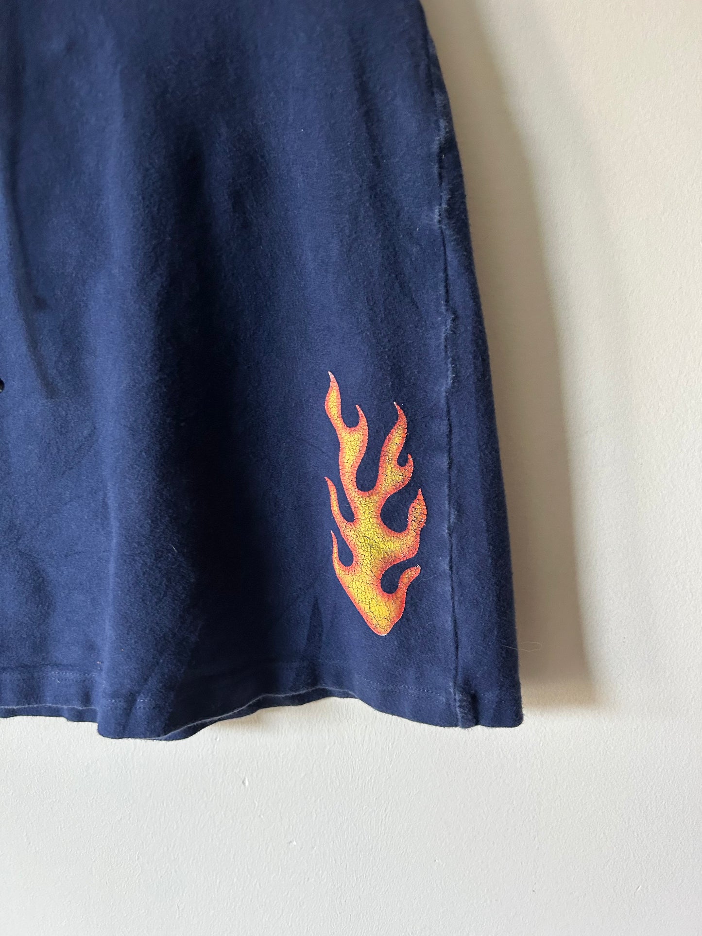 stretchy y2k flame mini skirt