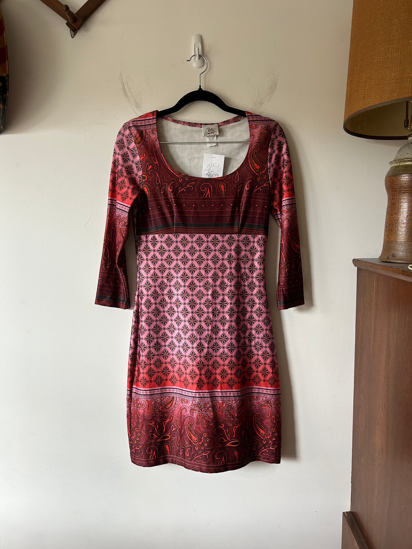 red Moroccan print dress