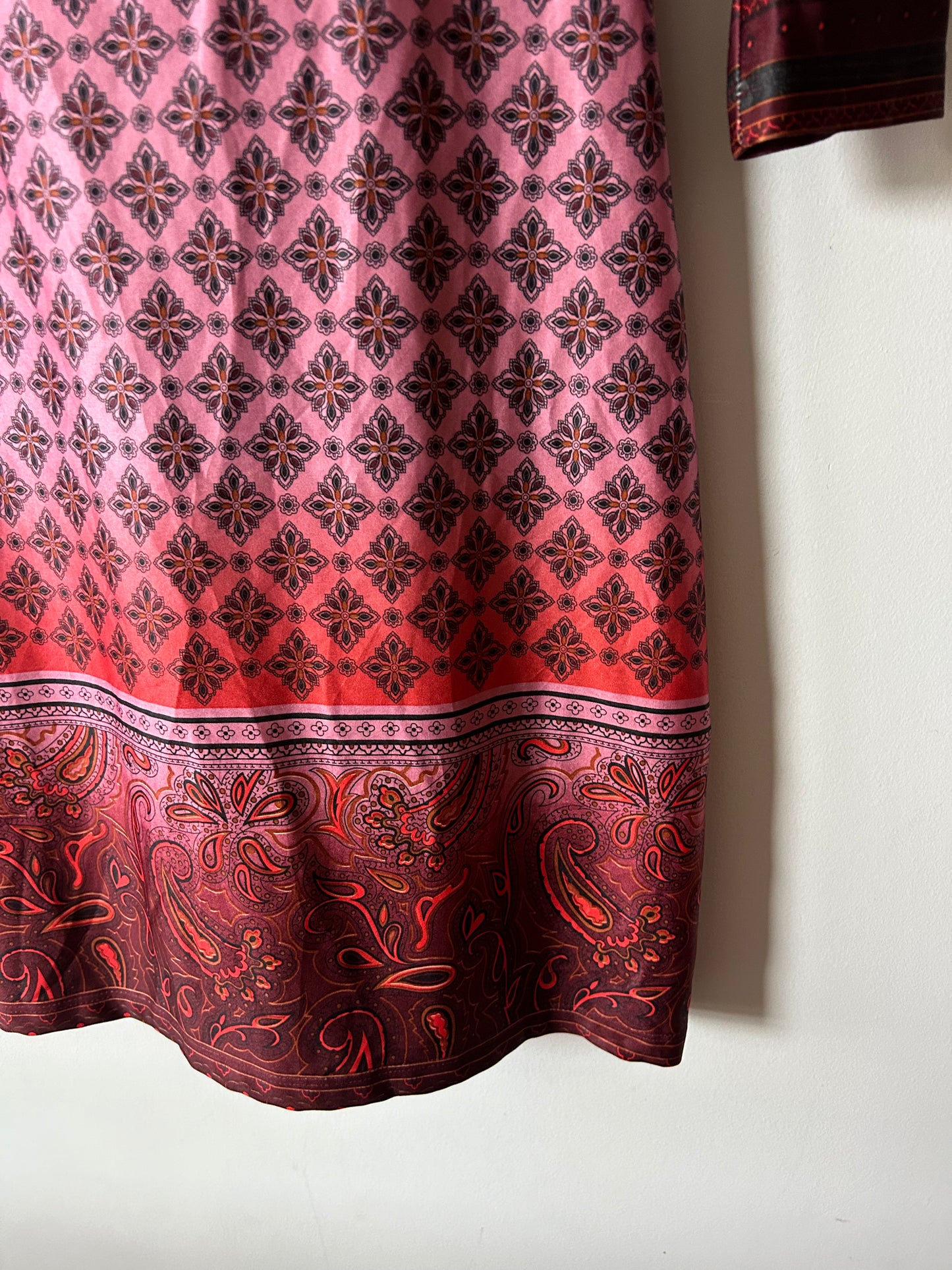 red Moroccan print dress