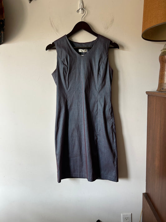 iridescent sleeveless shift dress