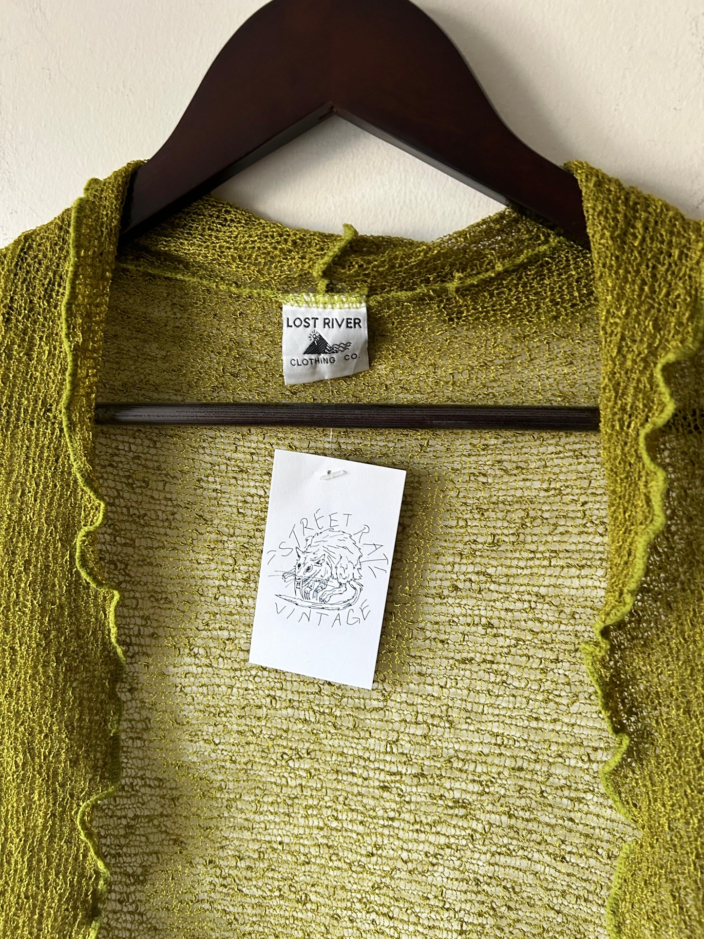 acid green knit shawl