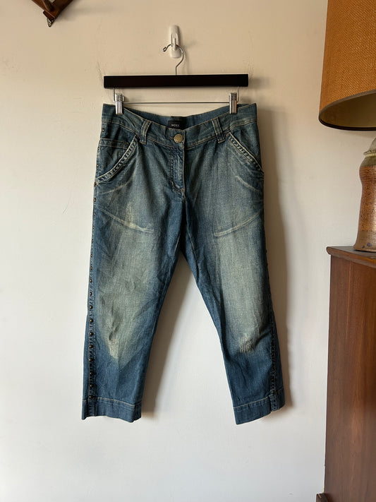 y2k studded washed jeans