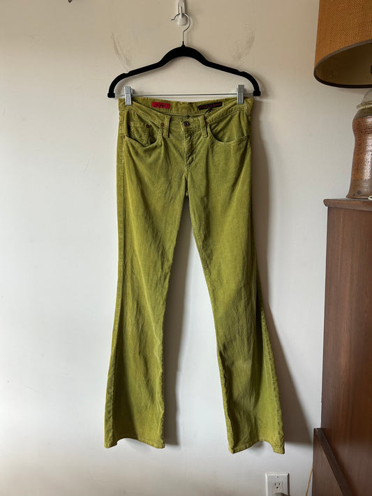 y2k lime green corduroy AG trousers