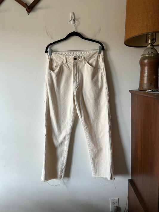 vintage y2k dickies utility pants in ecru